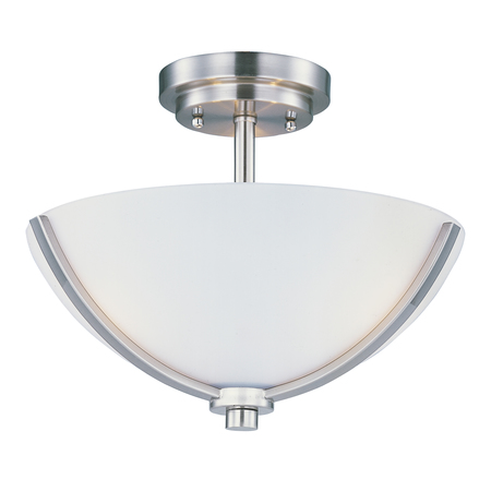 MAXIM Deven 3-Light 14" Wide Satin Nickel Semi-Flush Mount Light 20031SWSN